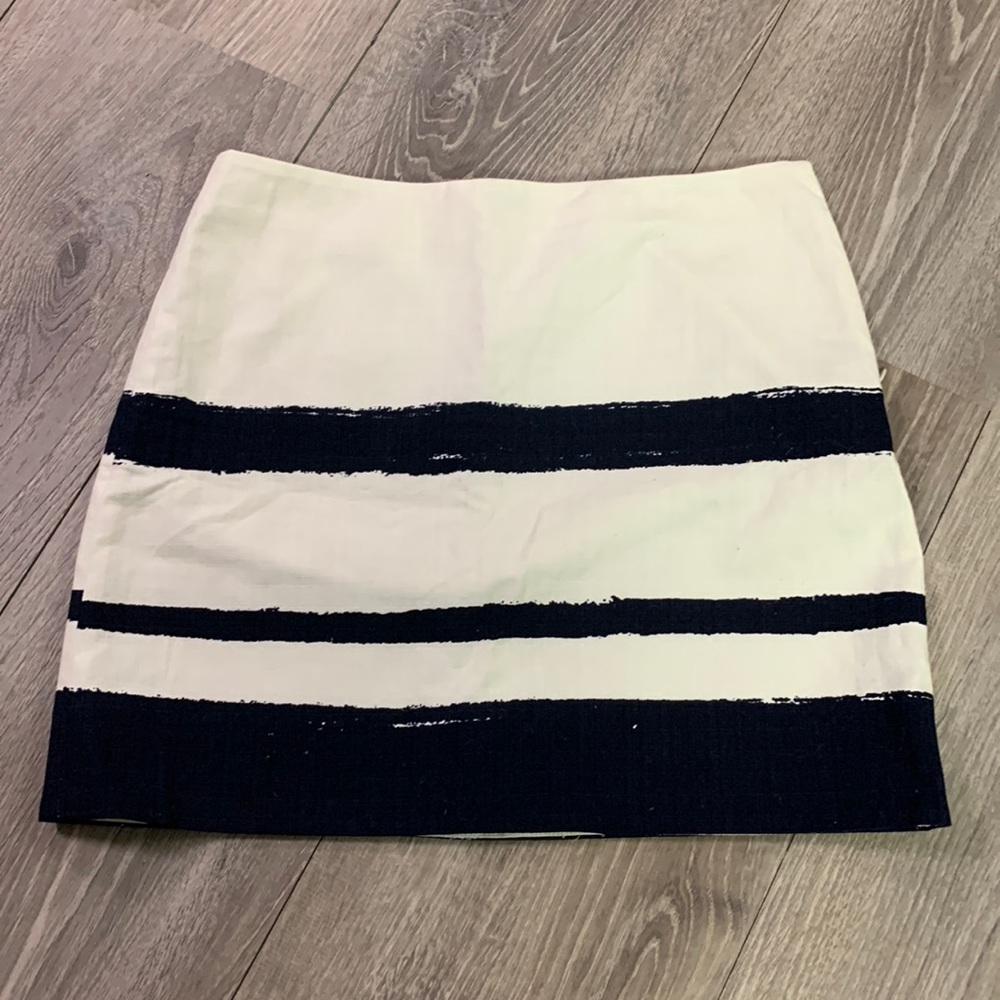 J.Crew Navy and Cream Skirt